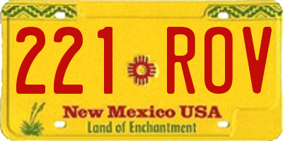 NM license plate 221ROV