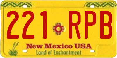 NM license plate 221RPB