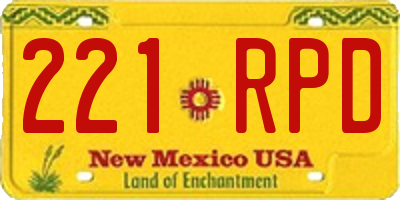 NM license plate 221RPD