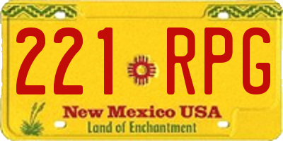 NM license plate 221RPG
