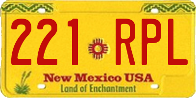 NM license plate 221RPL