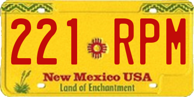 NM license plate 221RPM