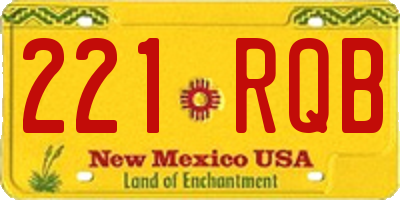 NM license plate 221RQB