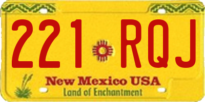 NM license plate 221RQJ