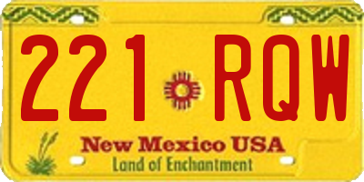 NM license plate 221RQW
