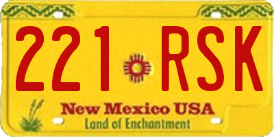 NM license plate 221RSK