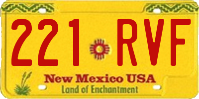 NM license plate 221RVF