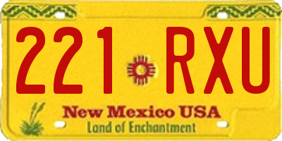 NM license plate 221RXU