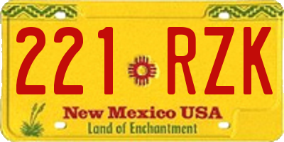 NM license plate 221RZK