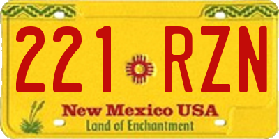 NM license plate 221RZN