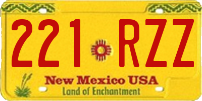 NM license plate 221RZZ