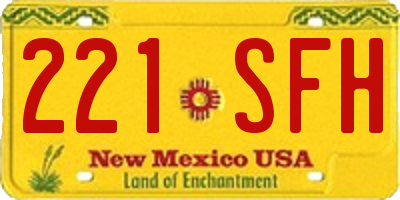 NM license plate 221SFH