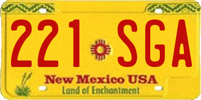 NM license plate 221SGA