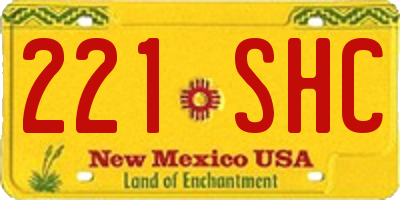 NM license plate 221SHC