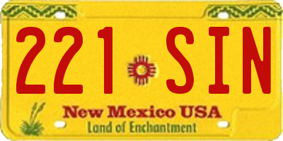 NM license plate 221SIN