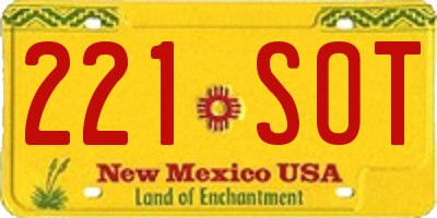 NM license plate 221SOT