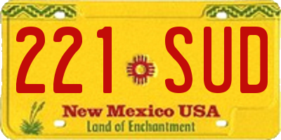 NM license plate 221SUD