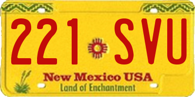 NM license plate 221SVU