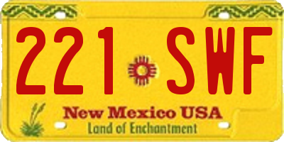 NM license plate 221SWF