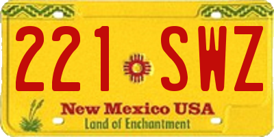 NM license plate 221SWZ