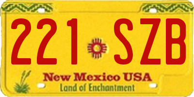NM license plate 221SZB