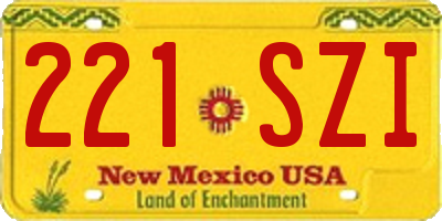 NM license plate 221SZI