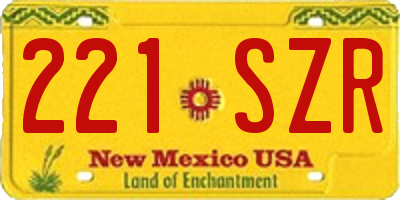 NM license plate 221SZR