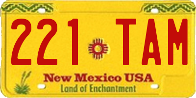 NM license plate 221TAM