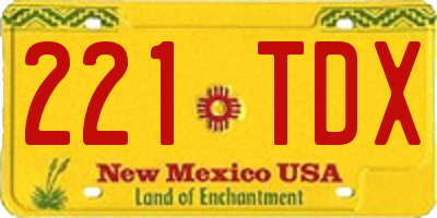 NM license plate 221TDX