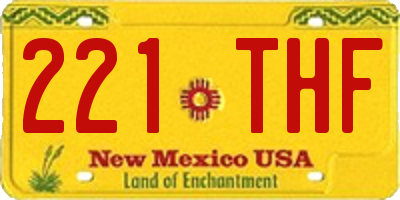 NM license plate 221THF