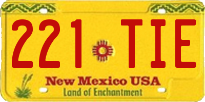 NM license plate 221TIE