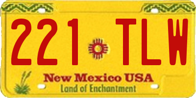 NM license plate 221TLW
