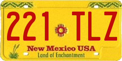 NM license plate 221TLZ
