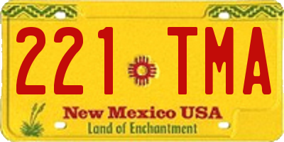 NM license plate 221TMA