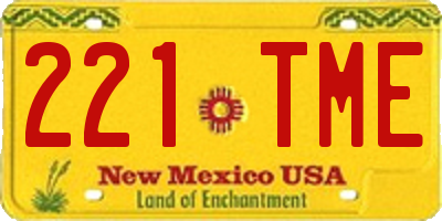 NM license plate 221TME