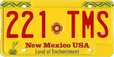 NM license plate 221TMS