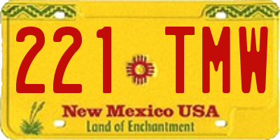 NM license plate 221TMW
