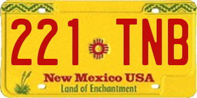 NM license plate 221TNB