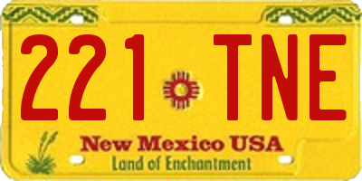 NM license plate 221TNE
