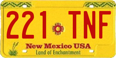 NM license plate 221TNF