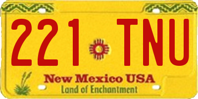 NM license plate 221TNU