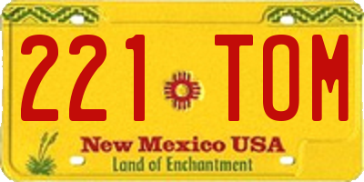 NM license plate 221TOM