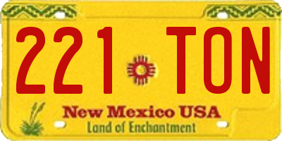 NM license plate 221TON