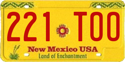 NM license plate 221TOO