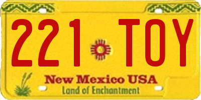 NM license plate 221TOY