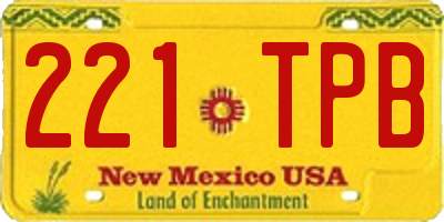NM license plate 221TPB
