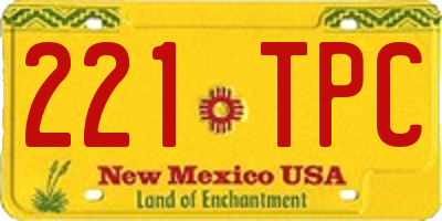 NM license plate 221TPC