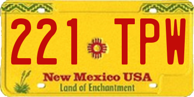 NM license plate 221TPW