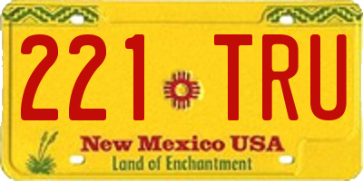 NM license plate 221TRU