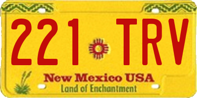 NM license plate 221TRV